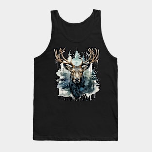 Elk deer nature Scandinavian forest Tank Top